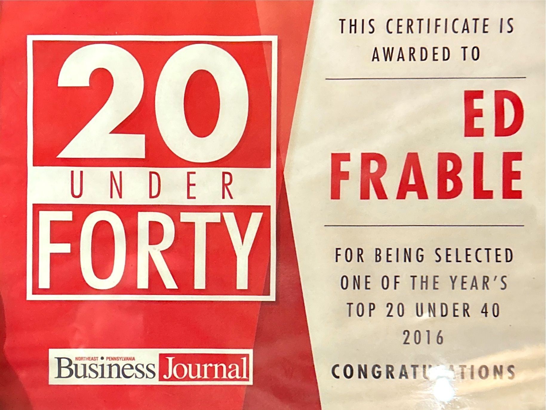 Top 20 under 40 Ed frable lll